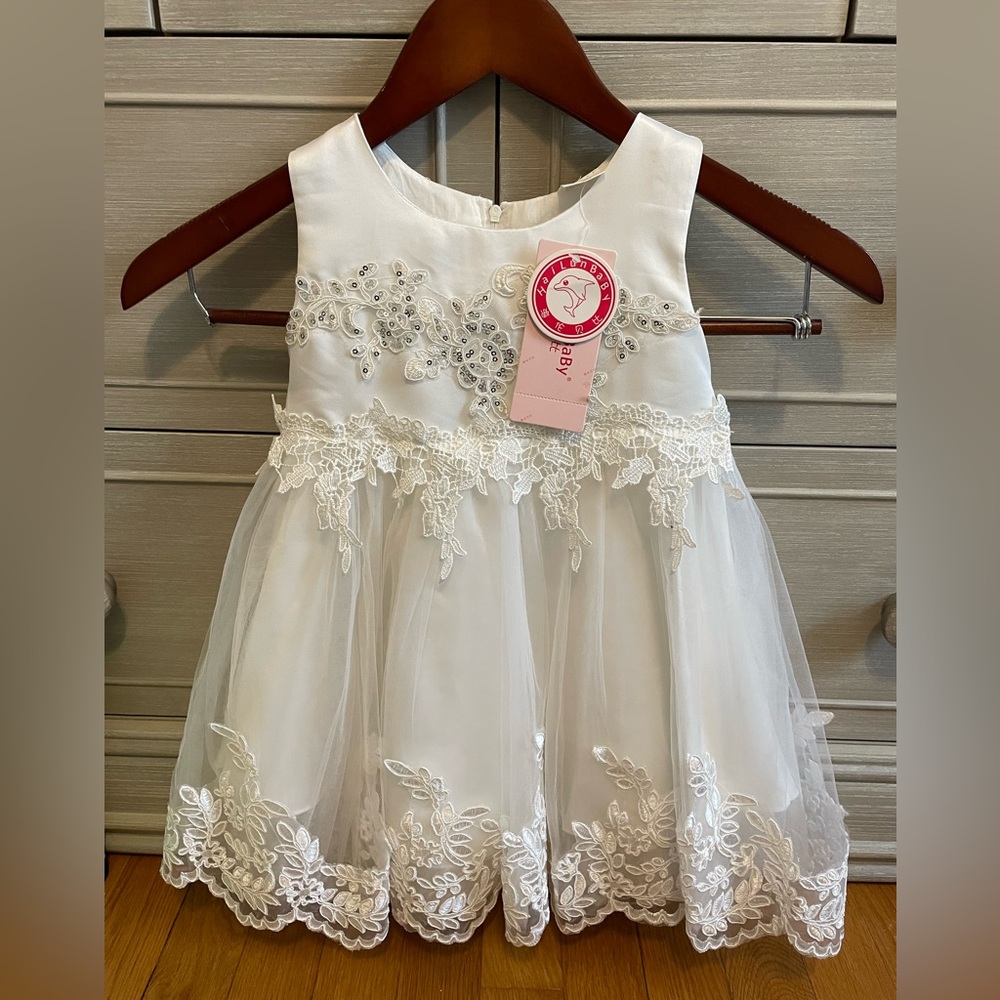 Hailu Baby White Baptism Dress -NEW